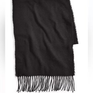Style Co Womens Solid Fringe-Trim Scarf Black